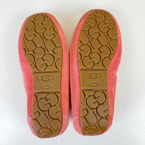 UGG Ansley Suede Moccasin Slipper Loafers Pink Blossom - Picture 10 of 11